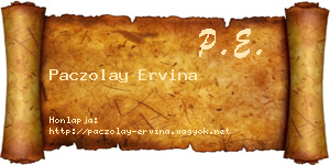 Paczolay Ervina névjegykártya